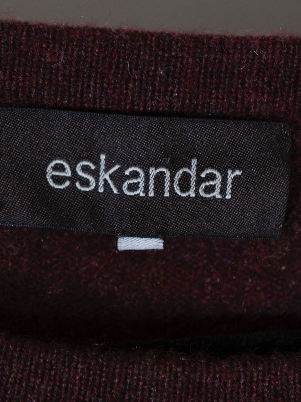 Eskandar 100% Cashmere Knit Crew Neck Long Sleeve Pullover Sweater Purple - Picture 2 of 4